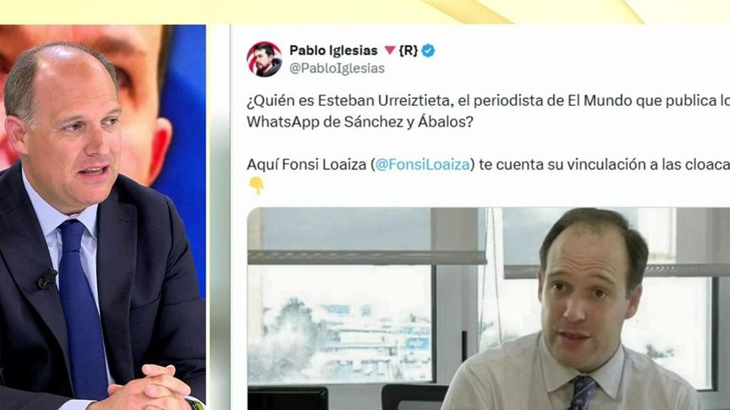 Esteban Urreiztieta responde a las acusaciones de Pablo Iglesias sobre los mensajes entre Pedro Sánchez y Ábalos: “El discurso de las cloacas ya lo conocemos”